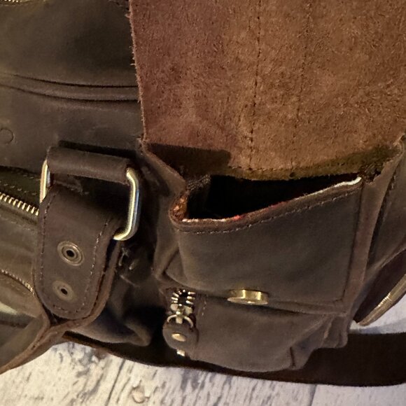 EUC -  House of Flynn Full size Dark Brown Leather Evermore Camera Bag - Picture 14 of 16